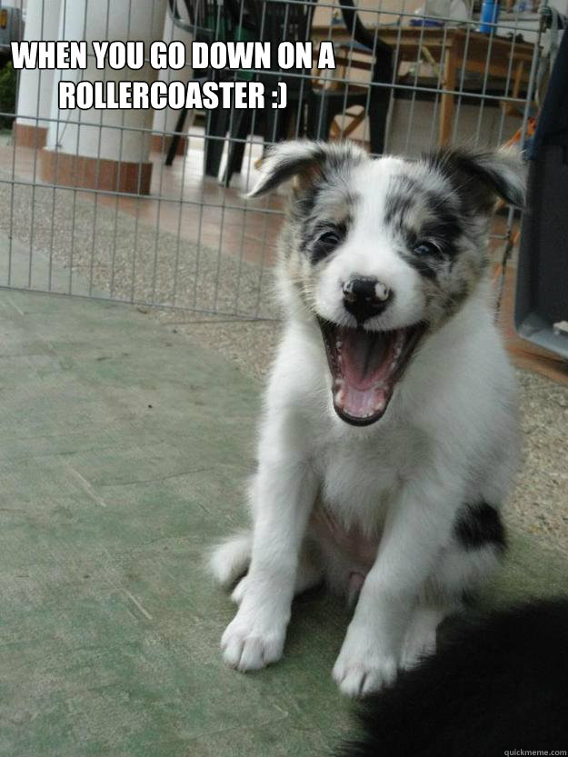 when you go down on a rollercoaster :)  