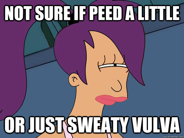 Not sure if peed a little  or just sweaty vulva  Leela Futurama