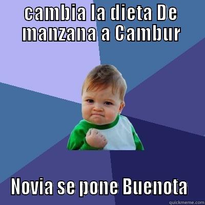 CAMBIA LA DIETA DE MANZANA A CAMBUR NOVIA SE PONE BUENOTA  Success Kid