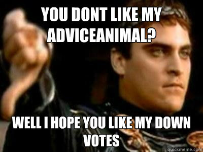 You dont like my Adviceanimal? Well i hope you like my down votes  Downvoting Roman