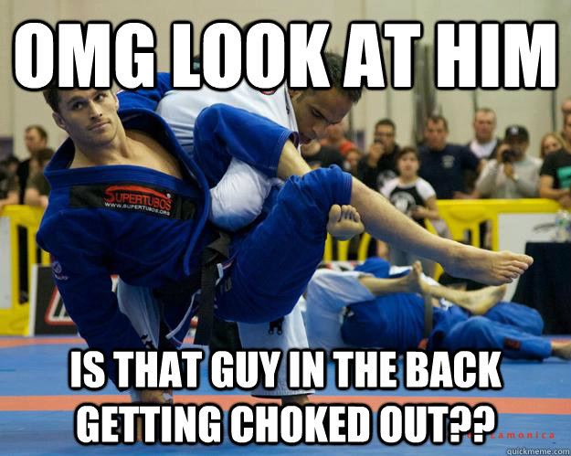 OMG LOOK AT HIM is that guy in the back getting choked out??  Ridiculously Photogenic Jiu Jitsu Guy