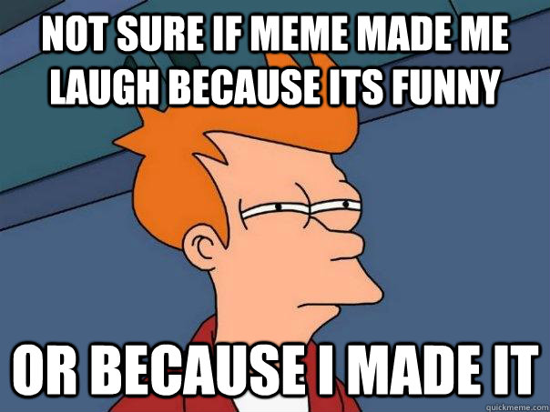 Not sure if meme made me laugh because its funny Or because i made it  Futurama Fry