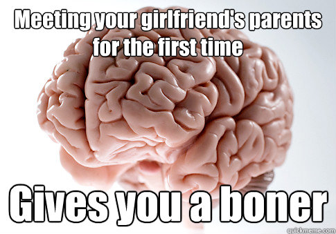 Meeting your girlfriend's parents for the first time Gives you a boner  Scumbag Brain