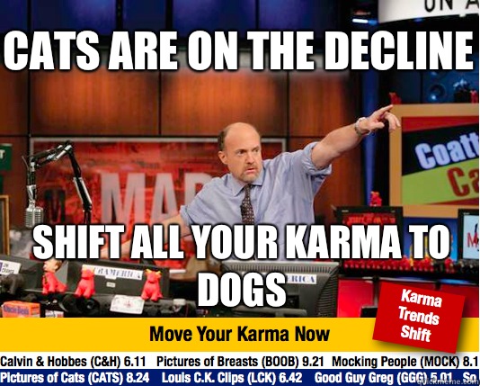 Cats are on the decline Shift all your karma to dogs  Mad Karma with Jim Cramer