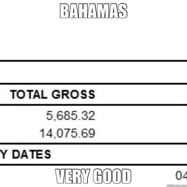 BAHAMAS VERY GOOD  