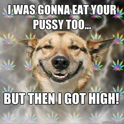i was gonna eat your pussy too... but then i got high!  Stoner Dog