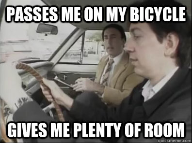 Passes me on my bicycle gives me plenty of room  Seattle Driver