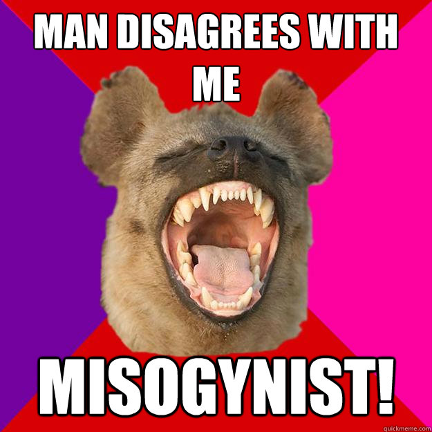 Man Disagrees with me Misogynist!  