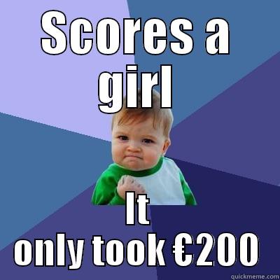 SCORES A GIRL IT ONLY TOOK €200 Success Kid