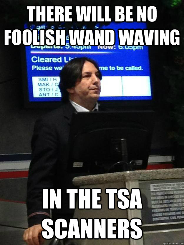 There will be no foolish wand waving in the TSA scanners - There will be no foolish wand waving in the TSA scanners  AirSnape