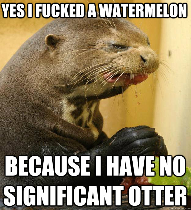 yes i fucked a watermelon because i have no significant otter  ornery otter