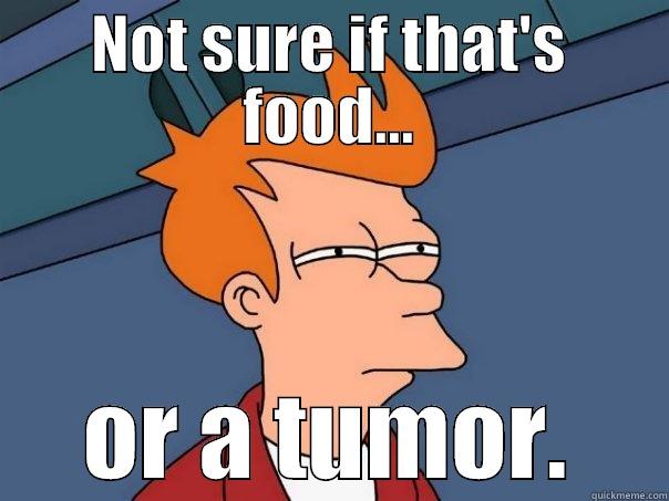 NOT SURE IF THAT'S FOOD... OR A TUMOR. Futurama Fry