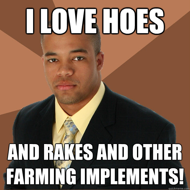 i love hoes and rakes and other farming implements!  Successful Black Man