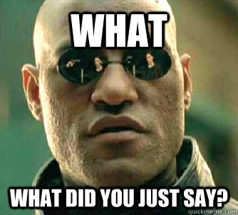 what what did you just say?  Matrix Morpheus