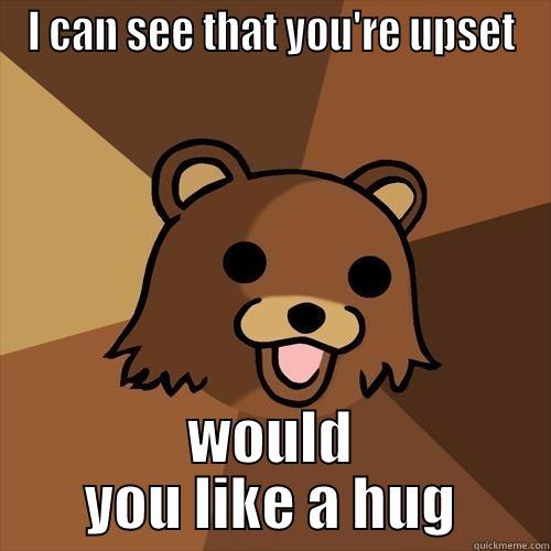 I CAN SEE THAT YOU'RE UPSET WOULD YOU LIKE A HUG Pedobear