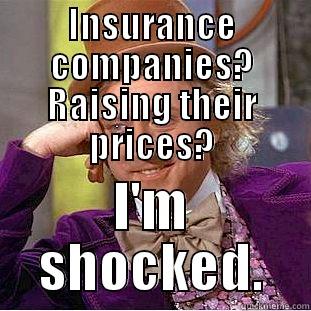 INSURANCE COMPANIES? RAISING THEIR PRICES? I'M SHOCKED. Condescending Wonka