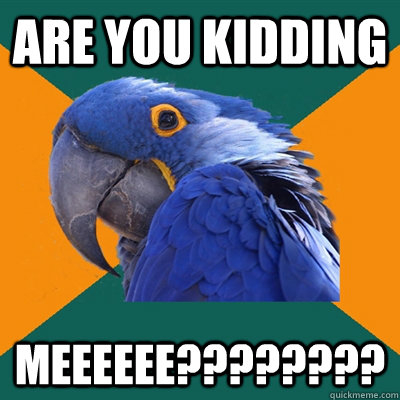are you kidding meeeeee????????  Paranoid Parrot
