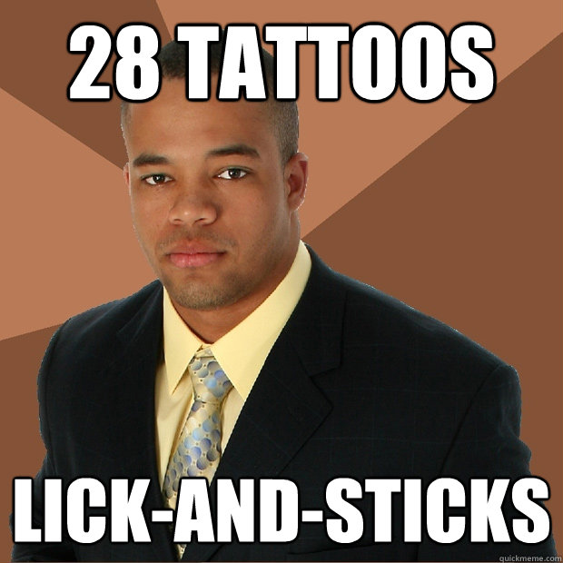 28 tattoos lick-and-sticks  Successful Black Man