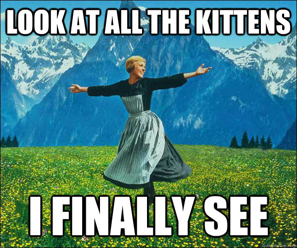 look at all the kittens  I finally see   Look At All The Fucks I Give