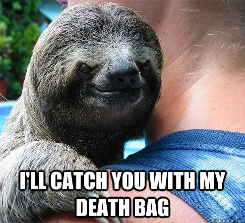  I'll CATCH YOU WITH MY DEATH BAG -  I'll CATCH YOU WITH MY DEATH BAG  Suspiciously Evil Sloth