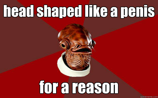 head shaped like a penis for a reason  Admiral Ackbar Relationship Expert