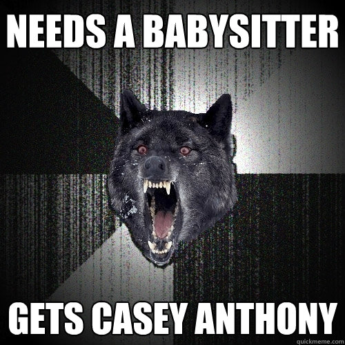 Needs a babysitter Gets Casey Anthony  Insanity Wolf