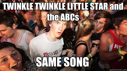 TWINKLE TWINKLE LITTLE STAR and the ABCs SAME SONG  Sudden Clarity Clarence