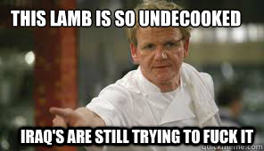 this lamb is so undecooked Iraq's are still trying to fuck it  
