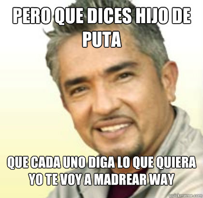 pero que dices hijo de puta que cada uno diga lo que quiera yo te voy a madrear way - pero que dices hijo de puta que cada uno diga lo que quiera yo te voy a madrear way  Cesar Millan