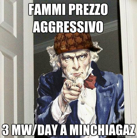 Fammi prezzo aggressivo 3 mw/day a minchiagaz  Scumbag Uncle Sam