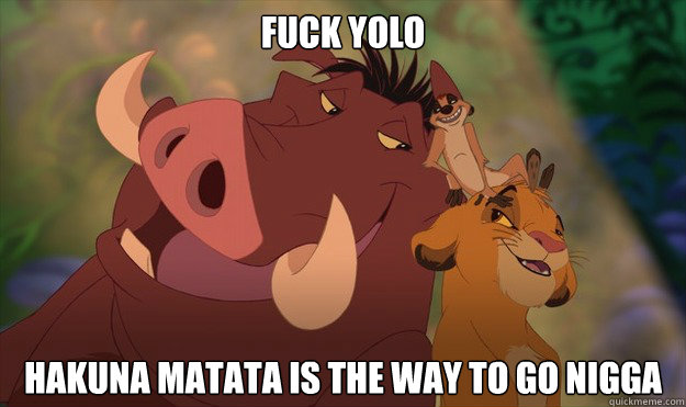 fuck yolo Hakuna Matata is the way to go nigga  