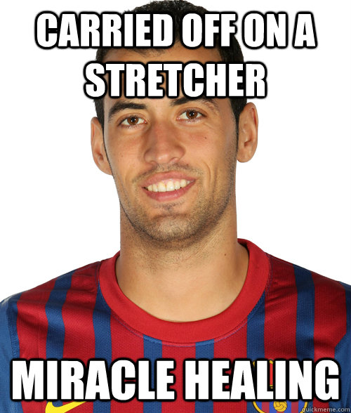 Carried off on a stretcher miracle healing - Carried off on a stretcher miracle healing  Cheating Footballer