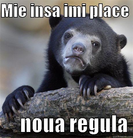 MIE INSA IMI PLACE        NOUA REGULA Confession Bear