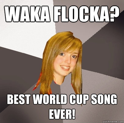 waka flocka? best world cup song ever!  Musically Oblivious 8th Grader
