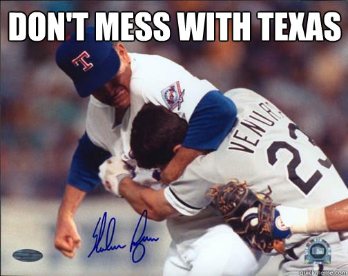 Don't mess with Texas   Nolan Ryan punch