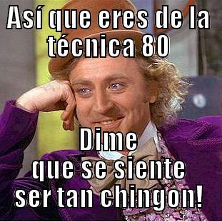 ASÍ QUE ERES DE LA TÉCNICA 80 DIME QUE SE SIENTE SER TAN CHINGON! Condescending Wonka