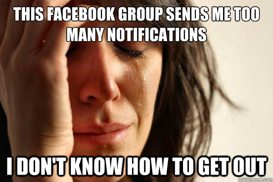 This facebook group sends me too many notifications I don't know how to get out  First World Problems