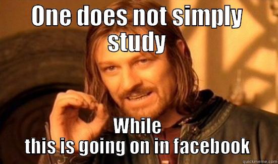 ONE DOES NOT SIMPLY STUDY WHILE THIS IS GOING ON IN FACEBOOK Boromir