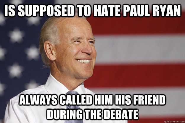 is supposed to hate paul ryan always called him his friend during the debate  