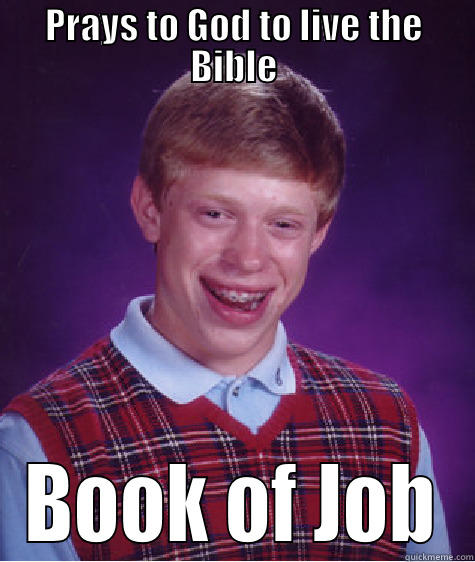 PRAYS TO GOD TO LIVE THE BIBLE BOOK OF JOB Bad Luck Brian