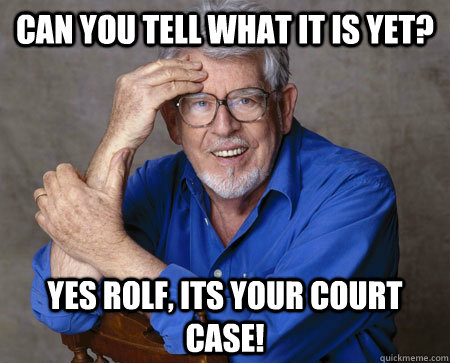 Can you tell what it is yet? yes rolf, its your court case! Caption 3 goes here  