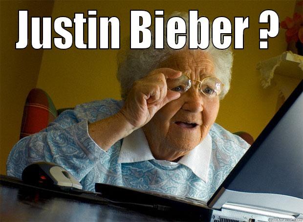JUSTIN BIEBER ?  Grandma finds the Internet