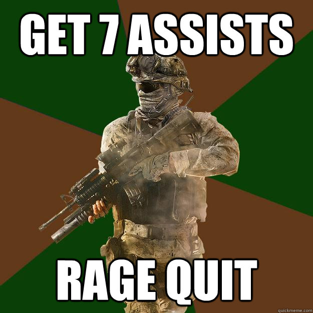 Get 7 assists rage quit  Call of Duty Addict