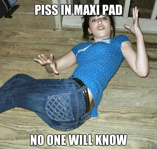 piss in maxi pad no one will know  Pee Pants Girl