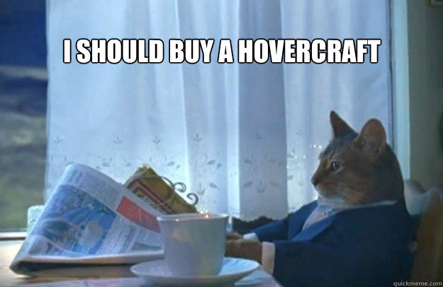 I SHOULD BUY A HOVERCRAFT  Sophisticated Cat