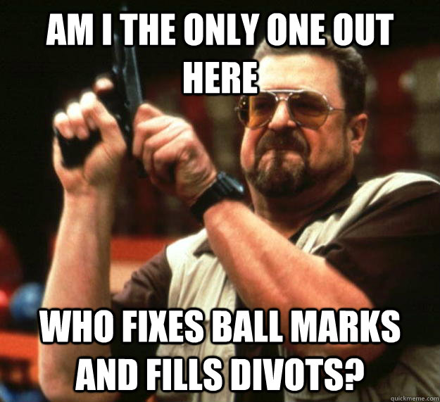 am I the only one out here who fixes ball marks and fills divots? - am I the only one out here who fixes ball marks and fills divots?  Misc