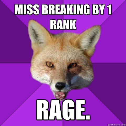 MISS BREAKING BY 1 RANK RAGE.  Forensics Fox
