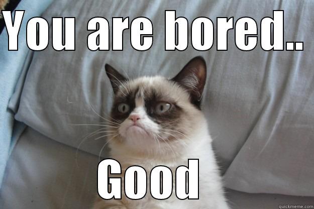 YOU ARE BORED.. GOOD  Grumpy Cat