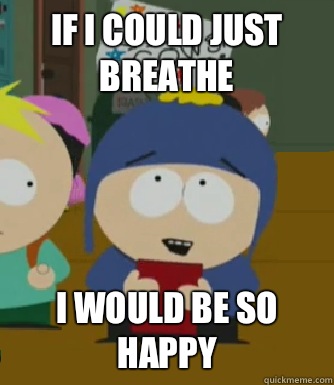 If I could just breathe I would be so happy  Craig - I would be so happy