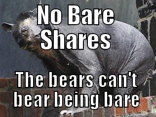 NO BARE SHARES THE BEARS CAN'T BEAR BEING BARE Misc